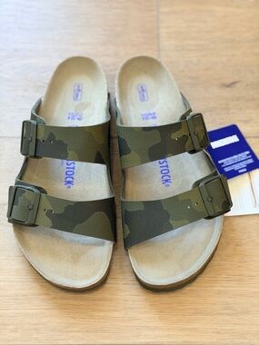 Birkenstock Arizona Two-Strap Sandals - Olive Green Camo